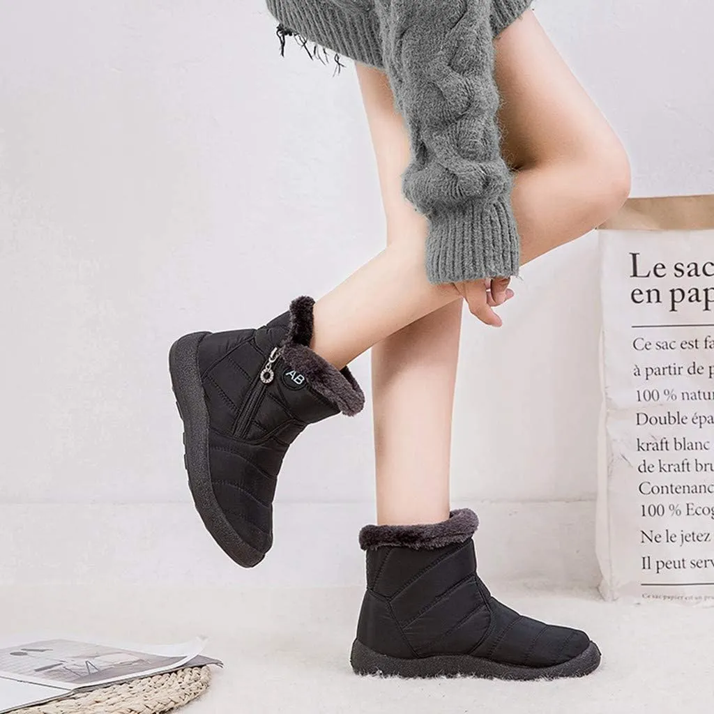 Womens Winter Boots Ankle Adults Slip On Waterproof Boots Womens Snow Boots Winter Shoes Warm Fur Lined Slip On Winter Boot Women Work Boots for Men Men's Winter Booties