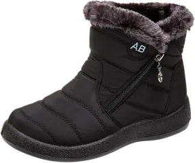 Womens Winter Boots Ankle Adults Slip On Waterproof Boots Womens Snow Boots Winter Shoes Warm Fur Lined Slip On Winter Boot Women Work Boots for Men Men's Winter Booties