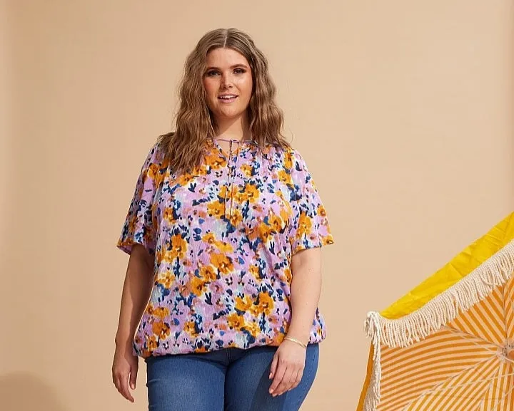 Zhenzi crepe viscose print top